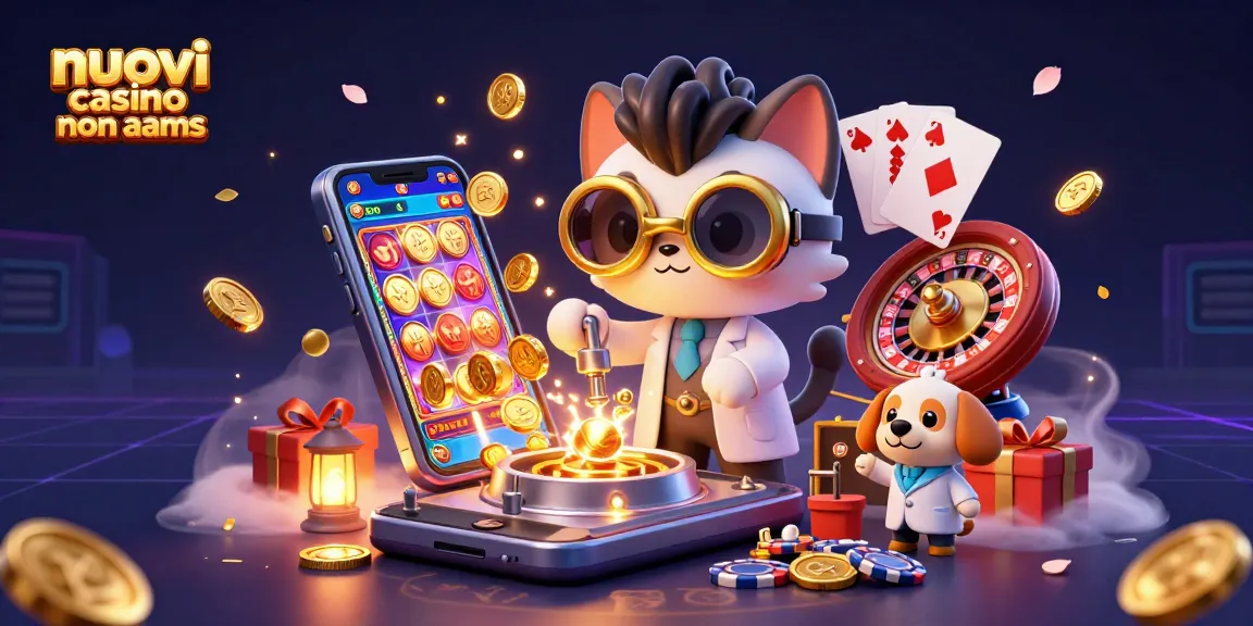 Scopri i nuovi casino non AAMS con un'avvincente illustrazione 3D di giochi e vincite.